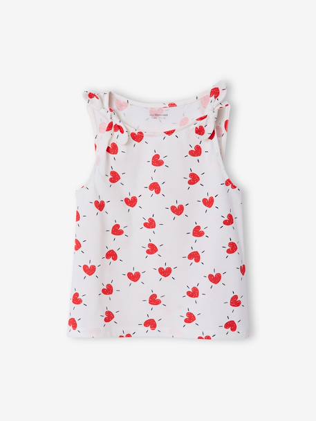 T-shirt zonder mouwen ecru+saliegroen - vertbaudet enfant 
