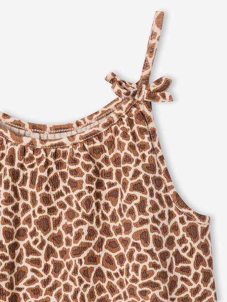 Jurk voor meisjes, dunne bretels, jersey beige - vertbaudet enfant 