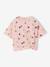 T-shirt met korte tropische mouwen met knoop lichtroze+marineblauw - vertbaudet enfant 