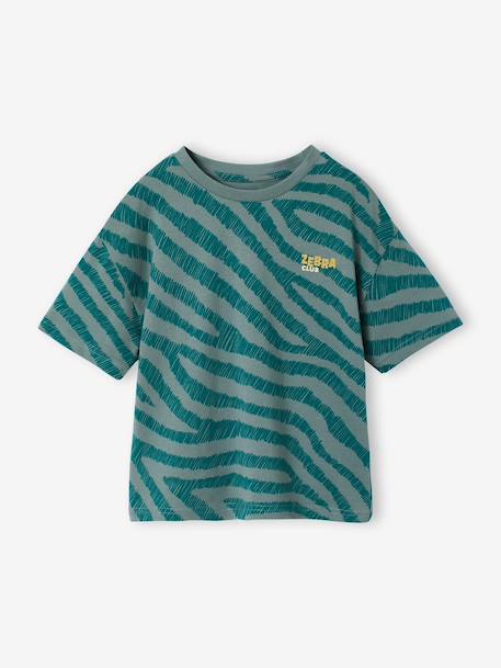 T-shirt zebra korte mouwen jongen petrolblauw - vertbaudet enfant 