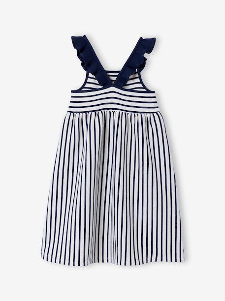 Meisjesjurk zonder mouwen marineblauw+oudroze - vertbaudet enfant 