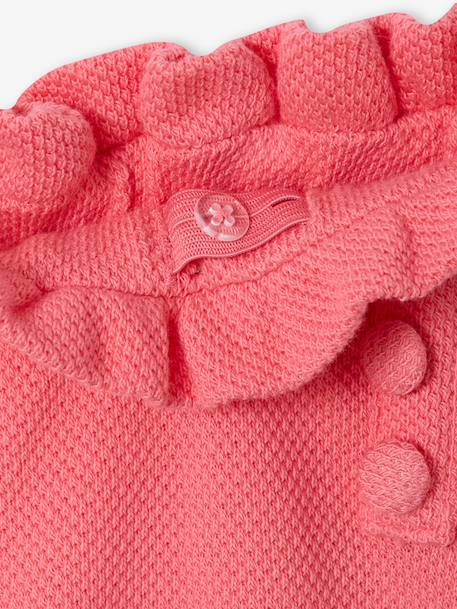 Set voor meisjes, t-shirt en short van fantasie breisel ecru+rozen - vertbaudet enfant 