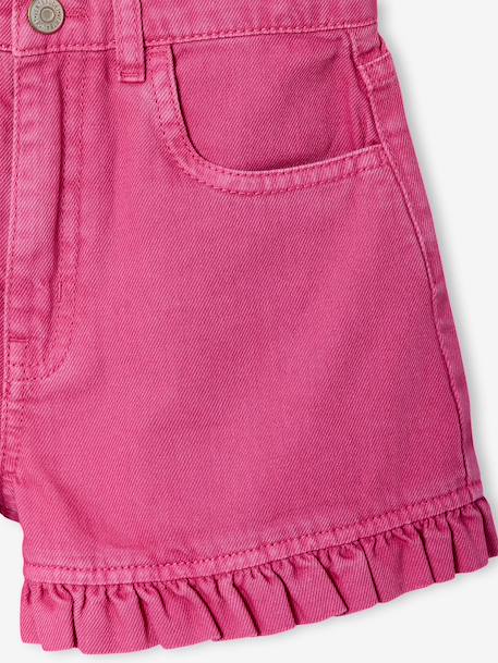 Twill  met ruches voor meisjes pioenroos - vertbaudet enfant 