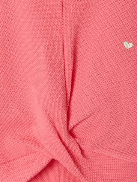 Set voor meisjes, t-shirt en short van fantasie breisel ecru+rozen - vertbaudet enfant 