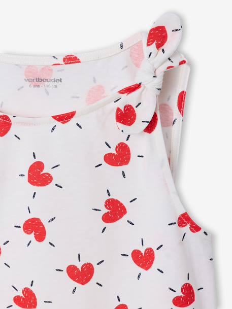 T-shirt zonder mouwen ecru+saliegroen - vertbaudet enfant 