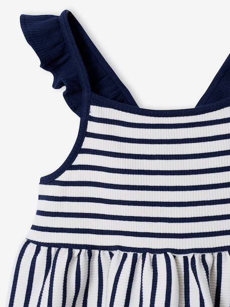 Meisjesjurk zonder mouwen marineblauw+oudroze - vertbaudet enfant 