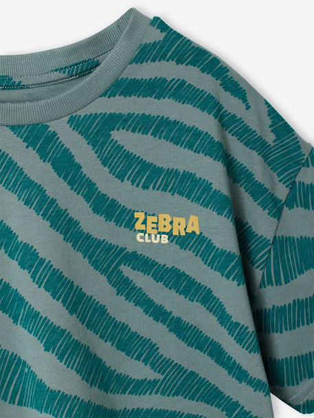 T-shirt zebra korte mouwen jongen petrolblauw - vertbaudet enfant 