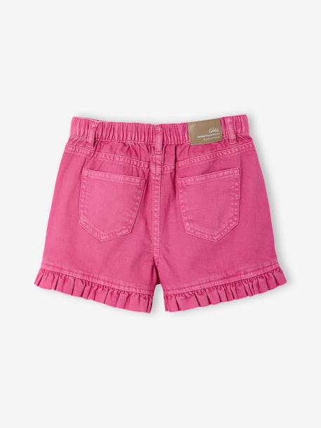 Twill  met ruches voor meisjes pioenroos - vertbaudet enfant 