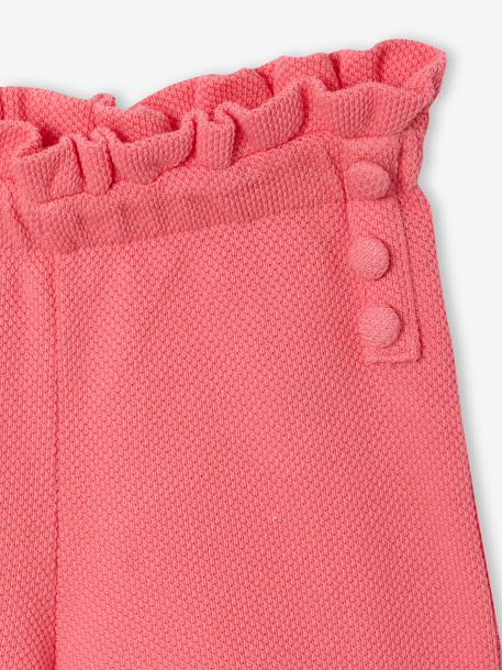 Set voor meisjes, t-shirt en short van fantasie breisel ecru+rozen - vertbaudet enfant 