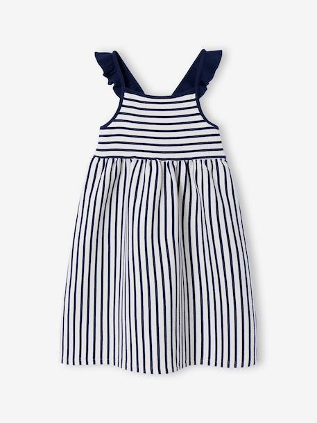 Meisjesjurk zonder mouwen marineblauw+oudroze - vertbaudet enfant 