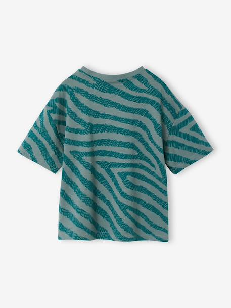 T-shirt zebra korte mouwen jongen petrolblauw - vertbaudet enfant 