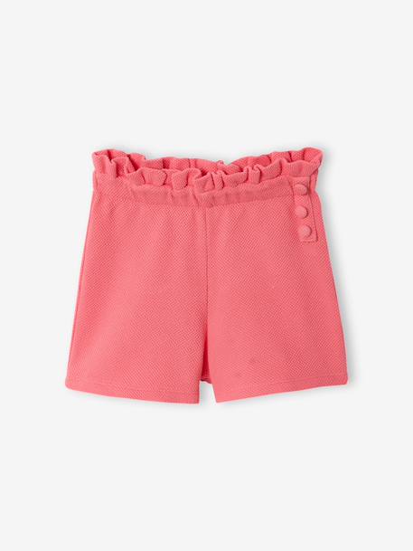 Set voor meisjes, t-shirt en short van fantasie breisel ecru+rozen - vertbaudet enfant 