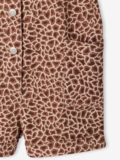 Combishort meisjes van twill katoen beige - vertbaudet enfant 