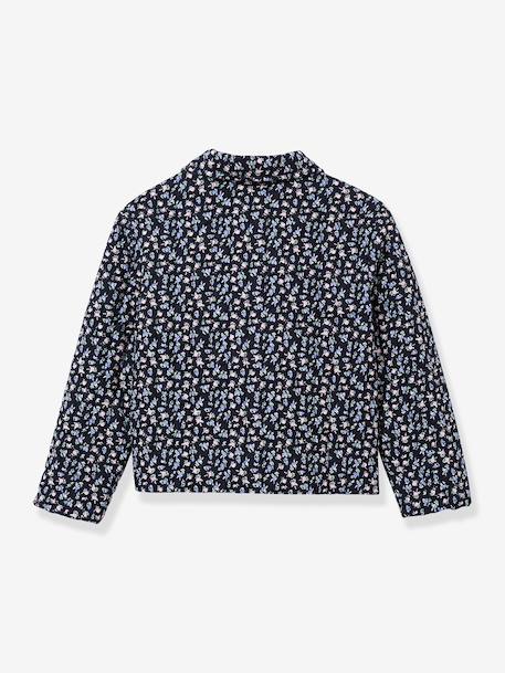 Jas met bloemenprint blauw - vertbaudet enfant 