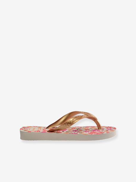 Bedrukte teenslippers rozen - vertbaudet enfant 
