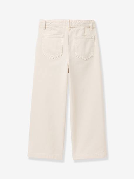 Wijde  broek twill ecru - vertbaudet enfant 