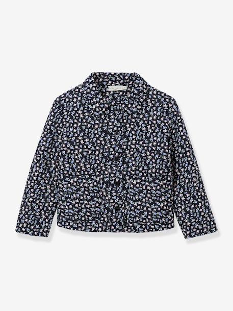 Jas met bloemenprint blauw - vertbaudet enfant 