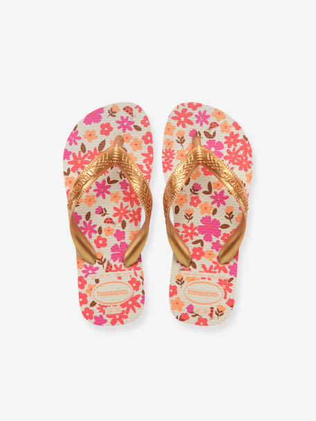 Bedrukte teenslippers rozen - vertbaudet enfant 