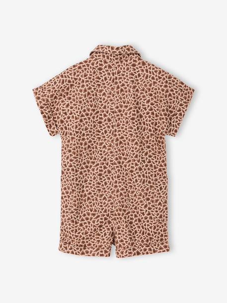 Combishort meisjes van twill katoen beige - vertbaudet enfant 