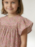 Jurk met bloemenprint van katoenen gaas beige+beige, bedrukt+lichtroze+vanille - vertbaudet enfant 
