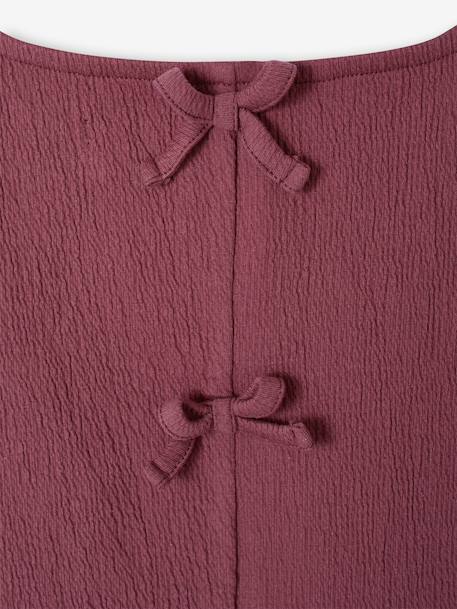 Mouwloos hemdje voor meisjes met ruches terracotta - vertbaudet enfant 