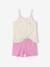 Set van 2 pyjamashorts met rib en bloemen ecru - vertbaudet enfant 