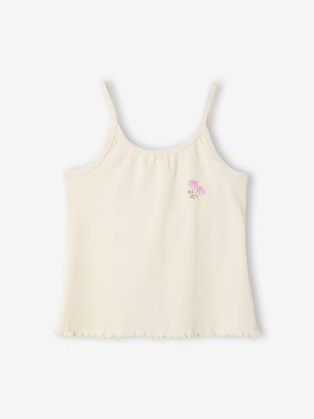 Set van 2 pyjamashorts met rib en bloemen ecru - vertbaudet enfant 