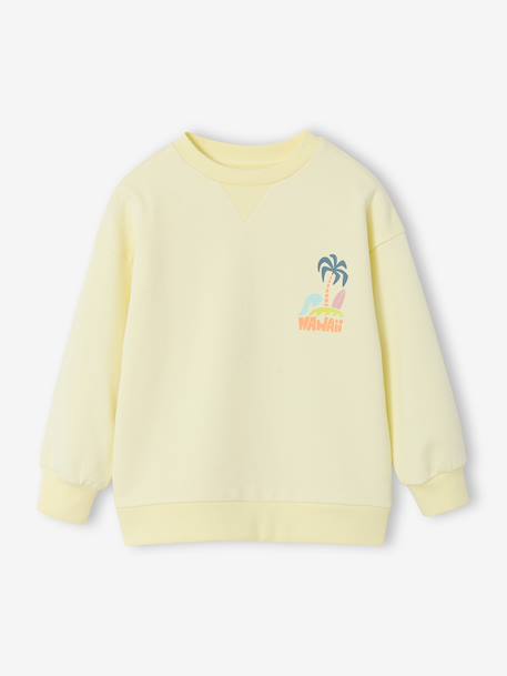 Sweater met ronde hals en lange mouwen blauwgroen+lichtgeel+mango - vertbaudet enfant 