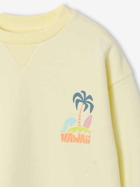 Sweater met ronde hals en lange mouwen blauwgroen+lichtgeel+mango - vertbaudet enfant 