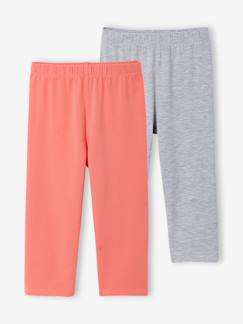 -Set van 2 leggings meisje tot halverwege de kuit