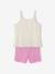 Set van 2 pyjamashorts met rib en bloemen ecru - vertbaudet enfant 