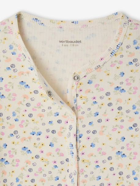 Set van 2 pyjamashorts met rib en bloemen ecru - vertbaudet enfant 
