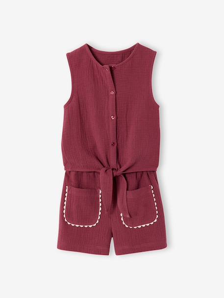 Set met short en top meisjes van katoengaas terracotta - vertbaudet enfant 