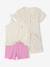 Set van 2 pyjamashorts met rib en bloemen ecru - vertbaudet enfant 