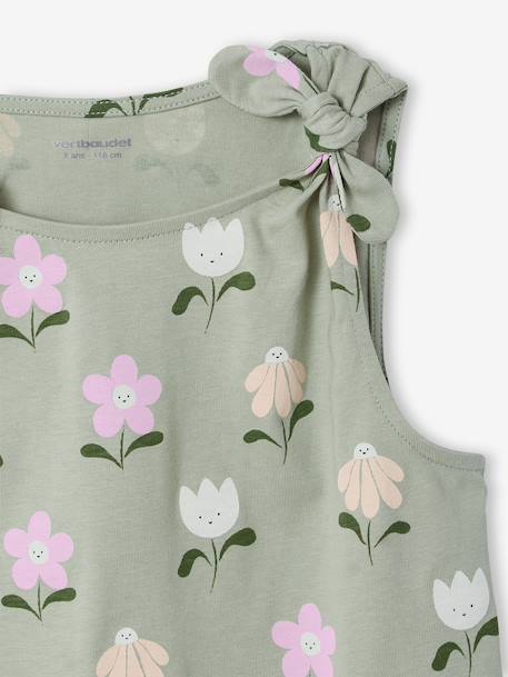 T-shirt zonder mouwen ecru+saliegroen - vertbaudet enfant 