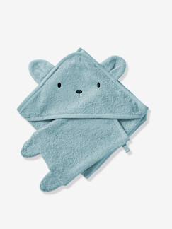 Baby-Badcape, badjas-Badcape + washandje van biologisch katoen