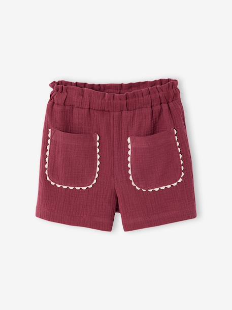 Set met short en top meisjes van katoengaas terracotta - vertbaudet enfant 