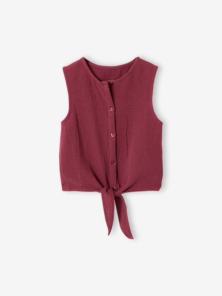 Set met short en top meisjes van katoengaas terracotta - vertbaudet enfant 
