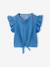 Denim blouse met volantmouwen lichtblauw - vertbaudet enfant 