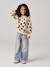 Wijde meisjesjeans met rafels aan de onderkant donkerblauw+gebleekt denim+grijs+stone - vertbaudet enfant 