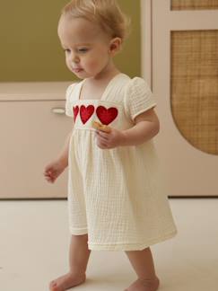 -Gehaakte jurk met hartjes voor babymeisjes
