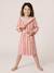 Personaliseerbare badjas voor kinderen met konijntjes, met gerecycled katoen roze, gestreept - vertbaudet enfant 