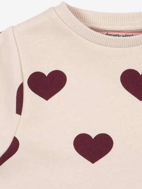 Uitlopende sweaterjurk rozen+wit - vertbaudet enfant 