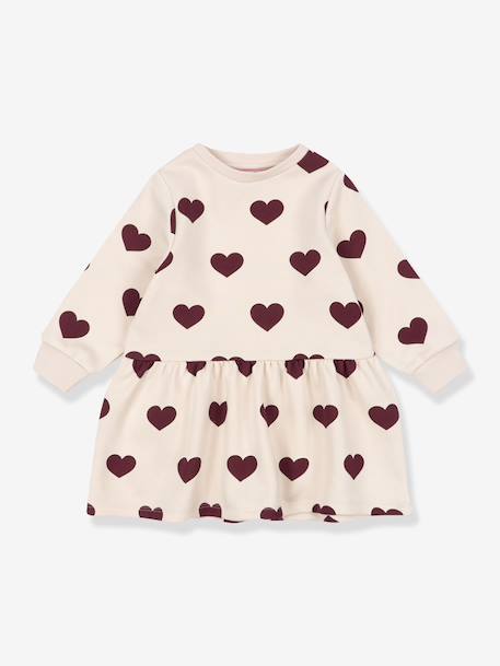 Uitlopende sweaterjurk rozen+wit - vertbaudet enfant 