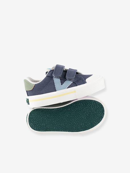 Kindersneakers van gekleurd canvas Tribu Tiras Lona VICTORIA® jeansblauw+rozen - vertbaudet enfant 