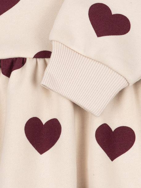 Uitlopende sweaterjurk rozen+wit - vertbaudet enfant 