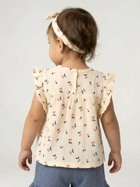 Babyset voor meisjes T-shirt short heupband leiblauw - vertbaudet enfant 
