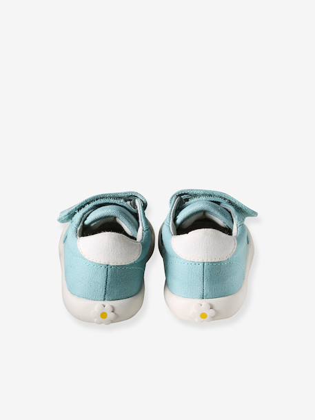 Stoffen tennisschoenen met klittenband voor babymeisjes groen madeliefjesprint+ijsblauw+paars, bedrukt+roze, bedrukt+veel roze+WIT - vertbaudet enfant 