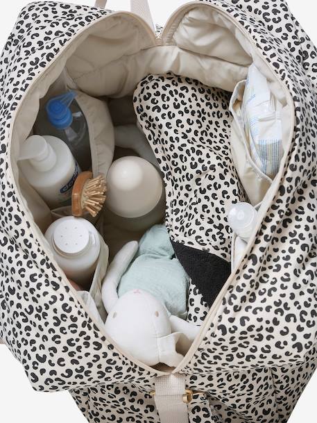 Luiertas Canvas club luipaard beige, bedrukt+touw - vertbaudet enfant 