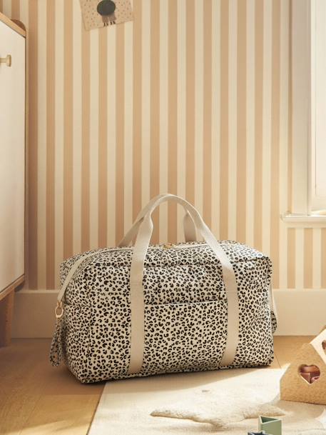 Luiertas Canvas club luipaard beige, bedrukt+touw - vertbaudet enfant 